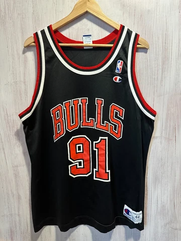 Chicago Bulls #91 Dennis Rodman Sz 44 M Champion basketball jersey shirt kit tee Cover