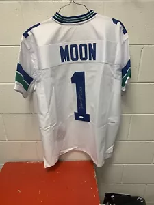 Custom White Seattle Seahawks WARREN MOON Signed Jersey/JSA COA HOF’er Inscribed - Picture 1 of 4