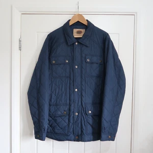 Mens 80s Vintage Boston Traders Quilted Jacket Blue Navy Size XL - Picture 1 of 8