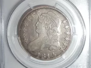 1814 Capped Bust Half Dollar VF Details Lettered Edge - Picture 1 of 5