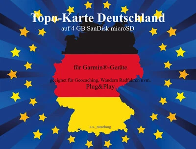 Topo - Karte Deutschland NOVEMBER 2025 - 8GB für GARMIN Geocaching Wandern