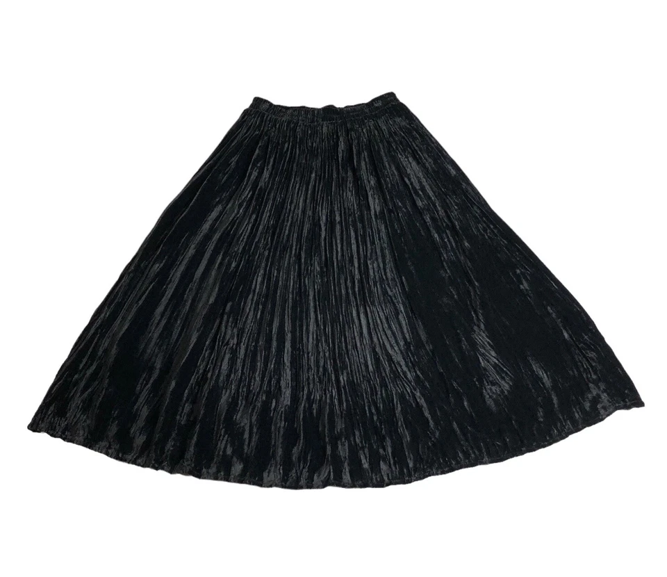 Falda vintage Coldwater Creek para mujer S P negra terciopelo midi caprichoso Y2K años 90 Foto 1 de 4