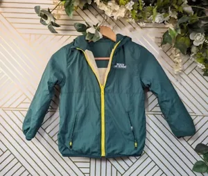 ZARA BOYS "Reach The Summit" Outdoor Jacket Reversible Green Hooded Size 7 - Picture 1 of 8