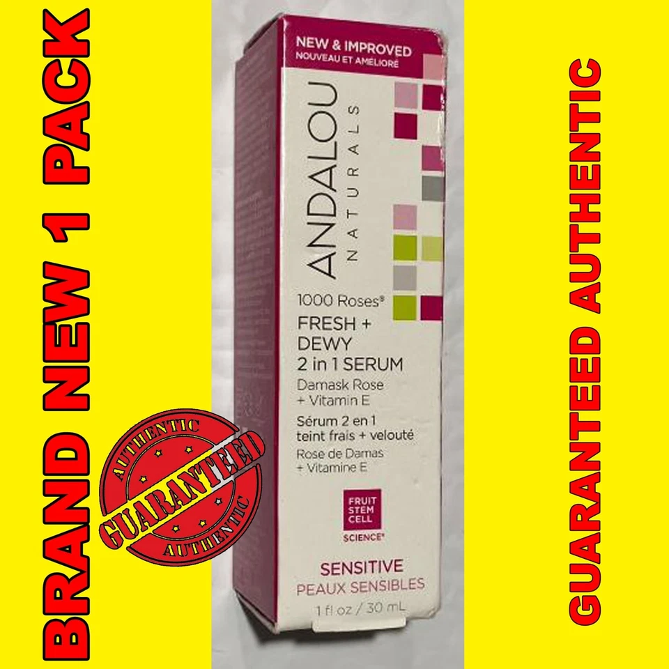 Andalou Naturals 1000 Roses 2 In 1 Face Serum 1 Each 1 Oz AUTHENTIC - Image 1 of 1