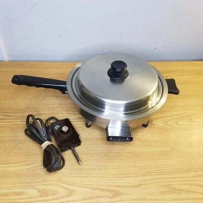 Lifetime Electric Skillet 7905E Lid Power Cord Plug Fry Pan Cleaned Tested Works - Image 1 of 4