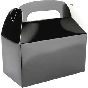 Pack of 6 Black Lolly Treat Favour Boxes Birthday Party Halloween Supplies - Picture 1 of 2