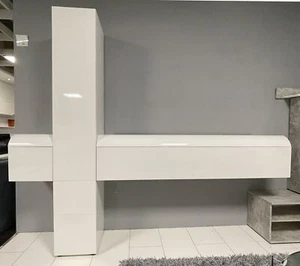 Anbauwand Bel Air Weiß Hochglanz 3-teilig Standschrank 2x Hängeelement Wohnwand - Bild 1 von 9