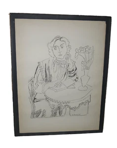 Litografía Gino Severini Mujer en la Mesa 1947 Escasa Mujer a la Taza Futurista - Imagen 1 de 6