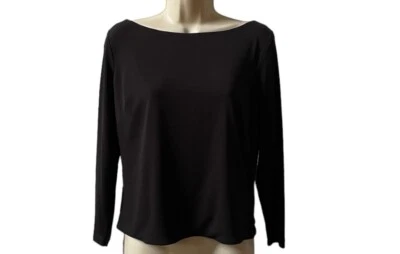 Blusa para mujer Eliza J talla L negra Top mangas largas cuello en V espalda nueva con etiquetas Foto 1 de 4
