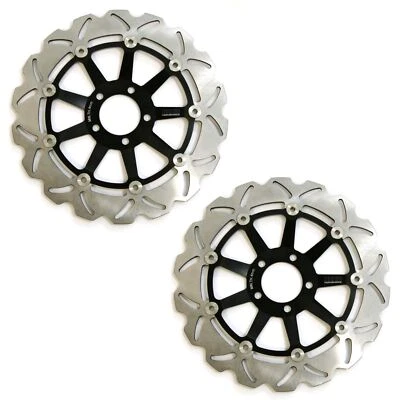 Пара волнистых дисков переднего тормоза ротора Rezo для Kawasaki ZX-7RR Ninja 96-03 - Изображение 1 из 4