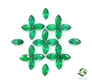 Lotto 24 pezzi taglio marchesa smeraldo naturale 4x2 mm 1,94 cts pietra preziosa sfusa non trattata - Foto 1 di 7