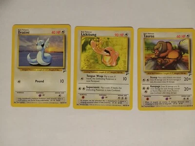 10 Base Set 2 Pokemon Cards! Dratini, Lickitung, Taurus + Other Colorless Cards - Image 1 of 4