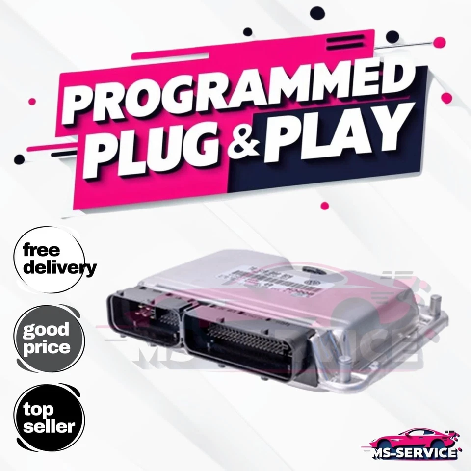 🌸 ЗАПРОГРАММИРОВАННЫЙ ЭЛЕКТРОННЫЙ БЛОК УПРАВЛЕНИЯ PLUG & PLAY 1,8 Т AUDI A4 2001 4B0906018CH 🌸 - Изображение 1 из 1