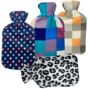 2L Large Hot Water Bottle Knitted Cover Cosy Night Winter Warmer Pain Relief Col - Picture 1 of 13