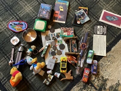 Junk drawer lot Silver coin tokens thimble knife tokens  antique sports  toy - Image 1 of 4