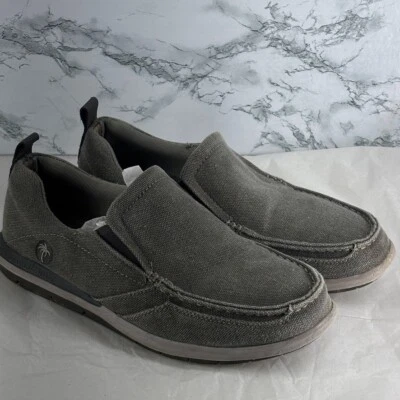 Margaritaville 鞋男式 8 一脚蹬休闲乐福鞋灰色面料帆布 — 第 1/4 张图片