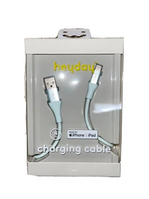 Heyday IPhone IPad Lightning to USB Cable 4ft Charging Cable - Aqua Blue NEW - Image 1 of 4
