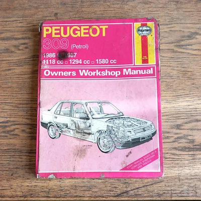 Haynes manual PEUGEOT 309 Petrol - 1986 To 1993 (C-K Registration) - Image 1 of 2