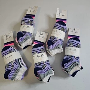 NEW Lot Of 50 Alexa Rose No Snow Socks Variety Dogs Striped Girls Size 10.5-4 - Picture 1 of 11