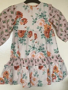 Cath Kidston London Girls Rose Tiered Cowgirl Floral Dress Pink/Cream NEW - Picture 1 of 6