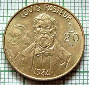 SAN MARINO 1984 20 LIRE LOUIS PASTEUR - Science for Mankind Series, UNC - Picture 1 of 6