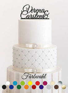 Wunschnamen Tortenstecker Hochzeit, personalisiert, Cake Topper Acrylglas NEU