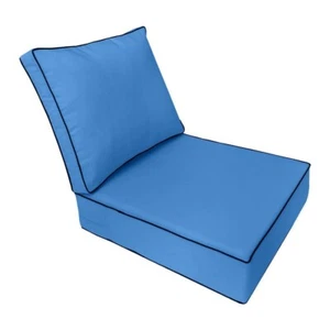 COVER ONLY-Contrast Trim 23x24x6 Replacement Patio Deep Seat Cushion Cover AD102 - Picture 1 of 13