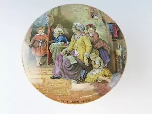 Staffordshire England Prattware "Hide and Seek" lid and pot Ca 1870s - Picture 1 of 8