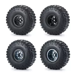 4X 2.2"Beadlock Wheel Rim & Tires for 1/10 RC Rock Crawler Axial RBX10 AXI03005 - Picture 1 of 9