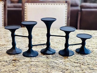 Pottery Barn Artemis Black Pillar Hinged Candle Holder Centerpiece *RETIRED* - Image 1 of 4