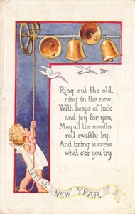 Postcard: Happy New Year, Ring in the New, Posted DB 1927 - Picture 1 of 2