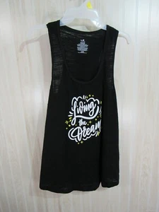 New Secret Treasures Tank Top Sleepwear Size L Black White LIVING THE DREAM - Picture 1 of 5