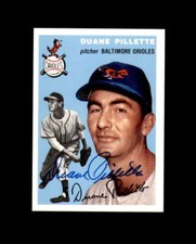 Duane Pillette Signed 1994 1954 Topps Archives Baltimore Orioles Autograph