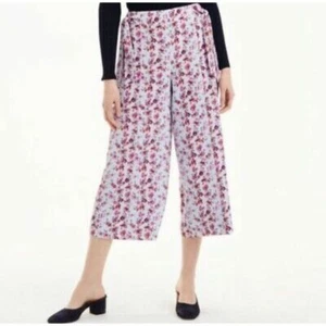 Club Monaco Tansa Silk Floral Print Side Tie Culottes Sz 2 - Picture 1 of 11