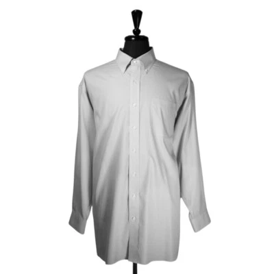 Jos. A. Camisa de vestir Bank Traveler para hombre 18 34 gris a rayas 100 % algodón abotonada Foto 1 de 4