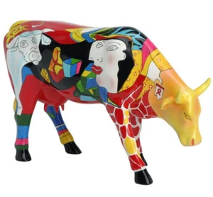 Figura Cowparade Homenaje a Picowso Período Africano Vaca 1,4 kg 46357 19905 - Imagen 1 de 3