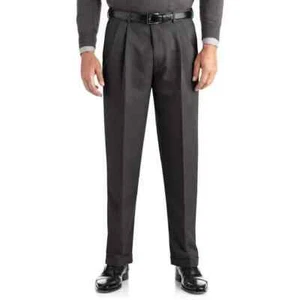 George Dress Pants Men's 30X32 Pleated Cuffed Microfiber Adjustable Waistband - Picture 1 of 4