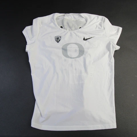 Oregon Ducks Nike Short Sleeve Shirt Women's White Used Cover