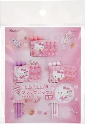 Lunch Picks Hello Kitty Flag Pick 9pcs For Lunch Box Bento Skater - Изображение 1 из 4