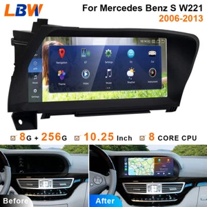 10.25'' Android Car GPS For Mercedes Benz S W221 2006-2013 Stereo Carplay 8+256G - Foto 1 di 12