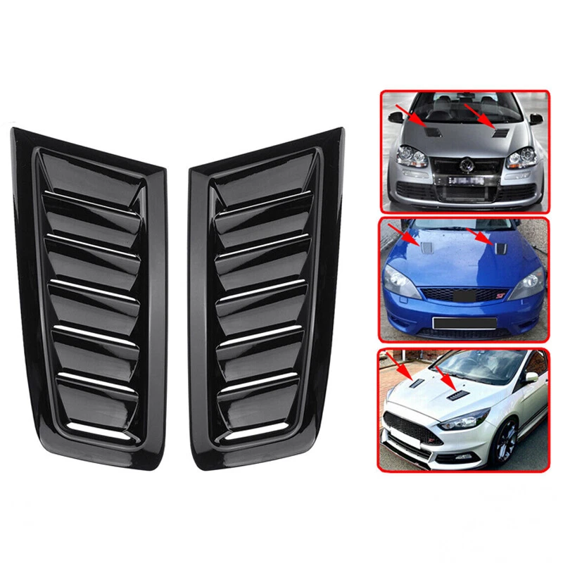 Car ABS Hood Vent Scoop Air Flow Intake Louvers Cooling Bonnet Vent Cover×2PCS - Image 1 of 4