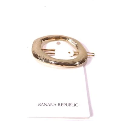 Banana Republic Women's Brushed Gold Oval Hair Barette NIB 38 - Image 1 of 4