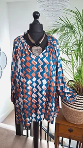 ADINI Ladies oversized loose blouse shirt tunic BOHO PLUS 20 22 XL Lagenlook - Picture 1 of 11