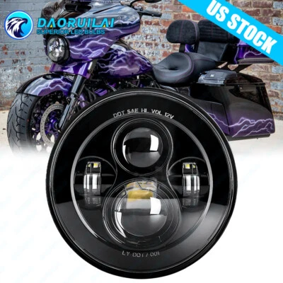 7-дюймовая светодиодная фара дальнего/ближнего света проектор для Harley-Davidson Street Glide FLHX - Изображение 1 из 4