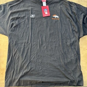 Deadstock Y2K Denver Broncos VTG 2-Sided Helmet Logo T Shirt Black 4XL - Picture 1 of 5