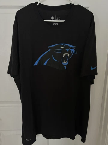 Carolina Panthers Nike NFL Dri-Fit Short Sleeve T Shirt Mens Size 3XL Black Cover