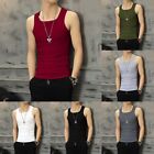 Mens Sleeveless Tank Vest Tops Casual Sports Fitness Gym Muscle Tee Tank T Shirt