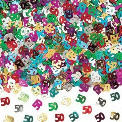 Tabletop Confetti Multicolour 50th Birthday Anniversary Scatter Party Decor X3 - Image 1 of 3