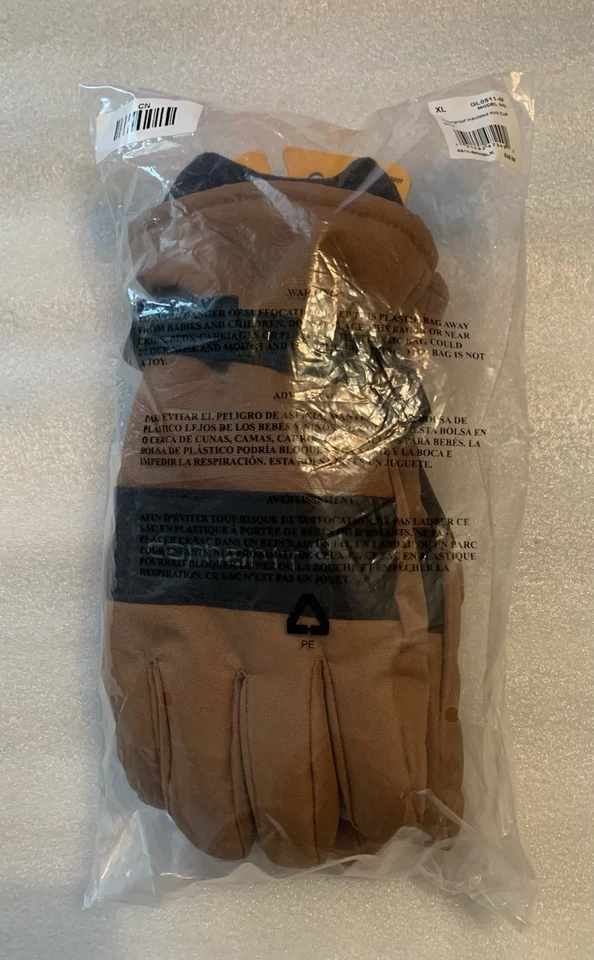 Carhartt Men's W.P. Waterproof Insulated Work Glove BROWN/BARLEY,X-Large