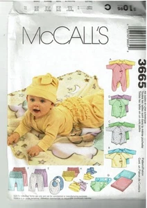 McCall's 3665 Infants Coverall, Diaper Cover Sewing Pattern *New* Un-cut - Picture 1 of 3